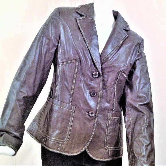 DESIGNERS LEATHER JACKET ORIGINAL FROM GERMANY NEW - Picture 2 of 2